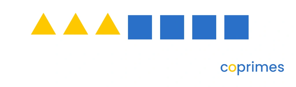 A set of geometric shapes containing 3 yellow triangles and 4 blue squares.